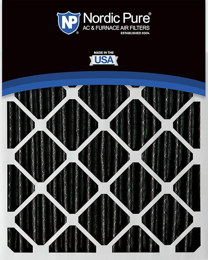 Nordic Pure 20x25x2 Furnace Air Filters MERV 10 Pleated Plus Carbon 3 Pack