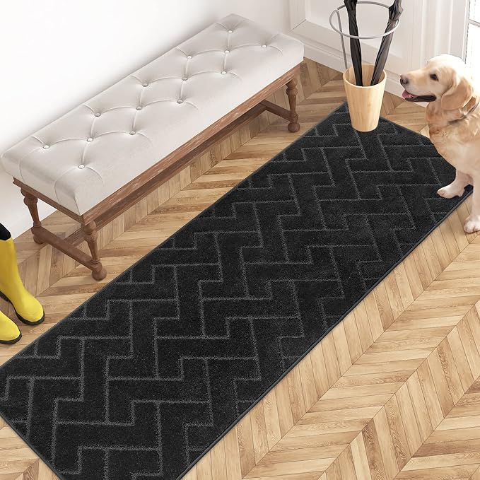 PURRUGS Dirt Trapping Door Mat 24" x 70", Non-Slip Machine Washable Entry Rug