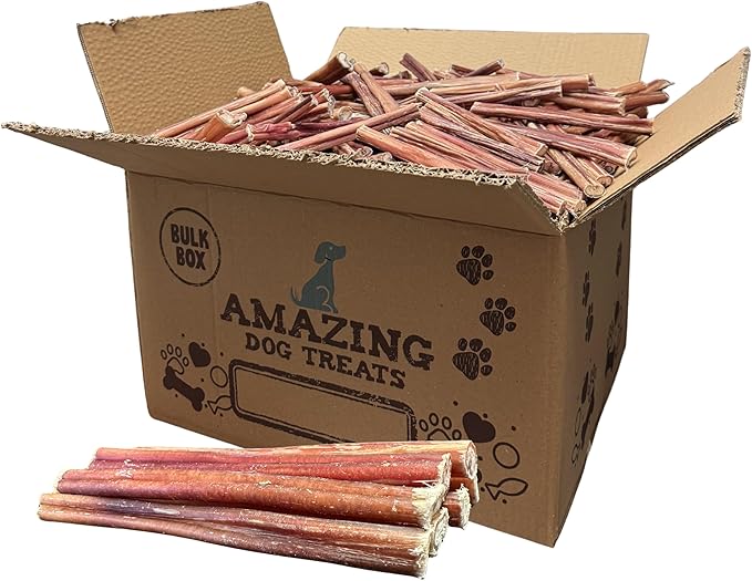 Amazing Dog Treats - Bully Sticks for Small Dogs (6 Inch Junior - 100 Count) - Premium Thin Bully Sticks for Dogs - High Protein, Grass Fed, Additive Free