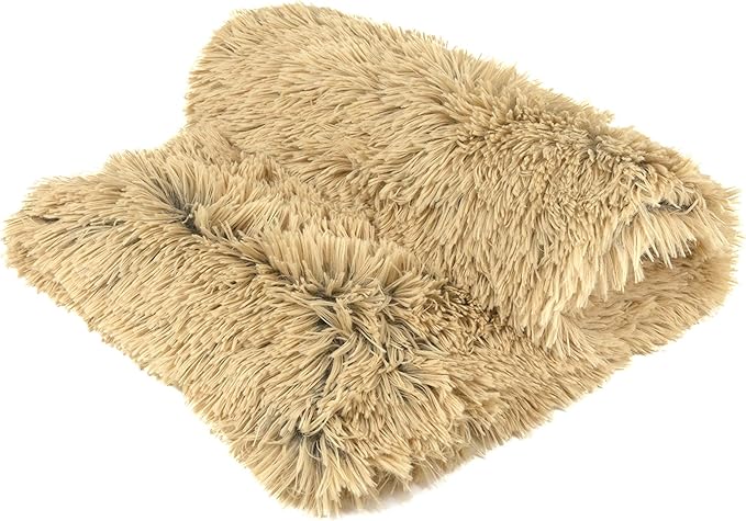 The Dog’s Blanket – Faux Fur Dog Blanket, Beige, XL, 38x54