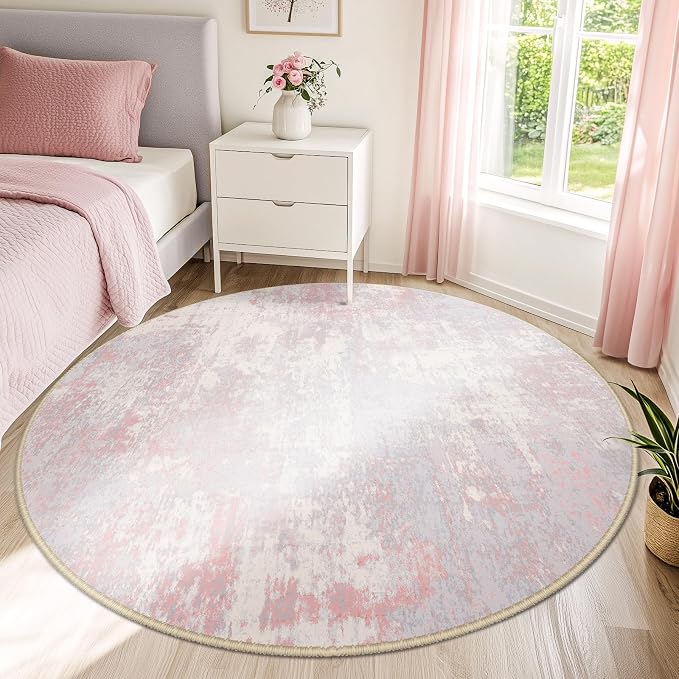 RELEANY Washable Area Rugs 6ft Non-Slip Modern Abstract Soft