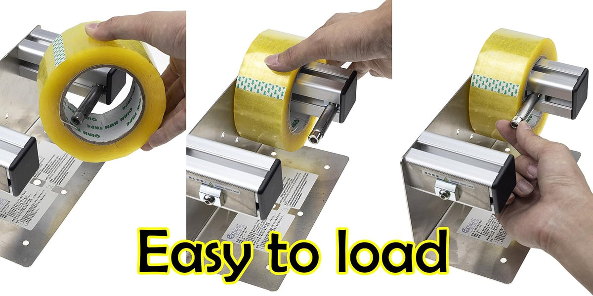 2 inches Desktop Table Top/Wall Mounted Tape and Label Dispenser, Large Desktop Tape Dispenser for 2'' Tape, Stainless Steel Frame with Sucktion Cup Sucker TTD-02
