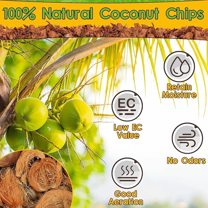 Halatool 2Pack Snake Bedding Natural Coconut Chips Substrate Coco Husk for Reptiles Tank Terrarium Substrate for Ball Python Frog Gecko Hermit Crab Tortoise