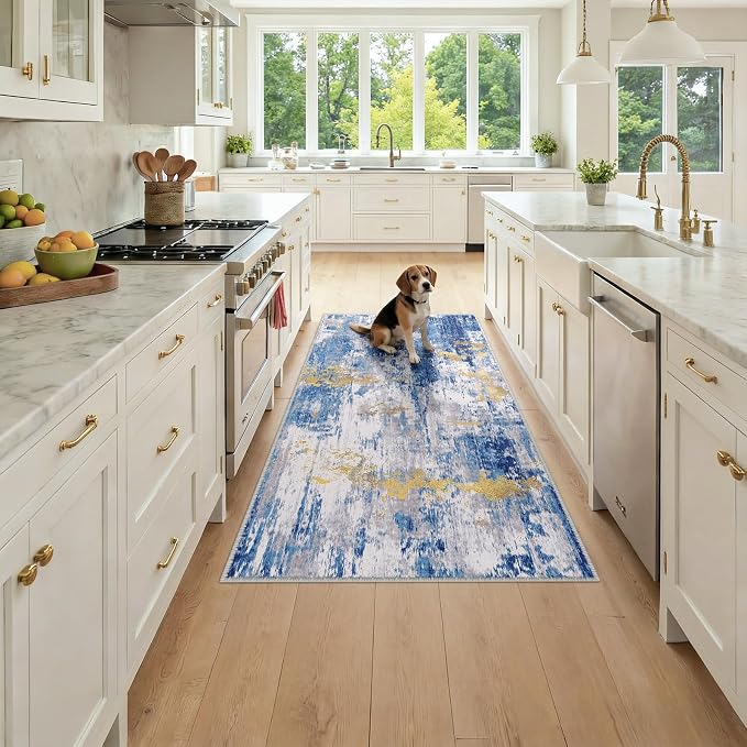 RELEANY Washable Area Rugs 3x6 Non-Slip Modern Abstract Soft