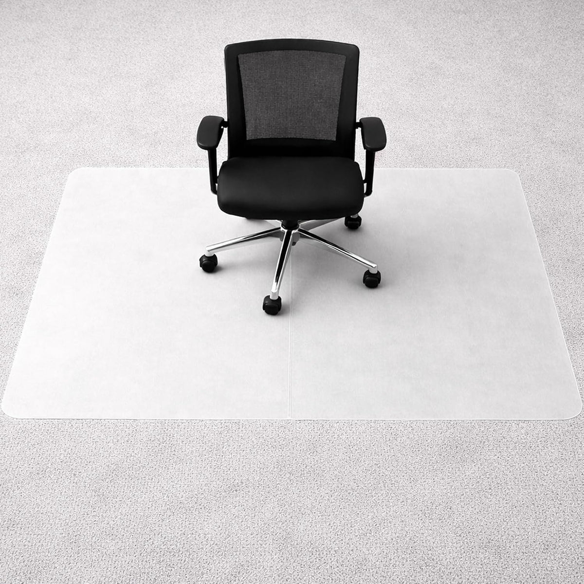 Marvelux White Office Chair Mat for Carpeted Floors 46" x 57" Rectangular