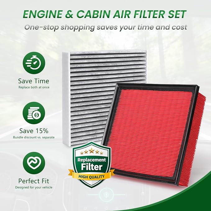 Cabin Engine Air Filter Kit CF10285, CA10741 Fit