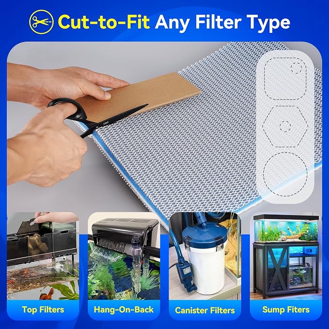 Borlech 8-Layer Fast-Acting Aquarium Filter Pad
