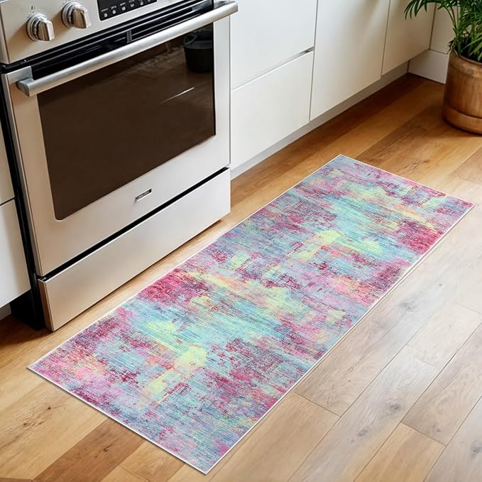 IOHOUZE Abstract Runner Rug 2x5 Ft Washable Runners