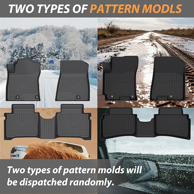 AIPOIL® Floor Mats & Cargo Liner Set for Mitsubishi Outlander 2022-2025 (Not for PHEV or Sport Models) | Fits 1st & 2nd & 3rd Row | All Weather Protection Automotive, Black.