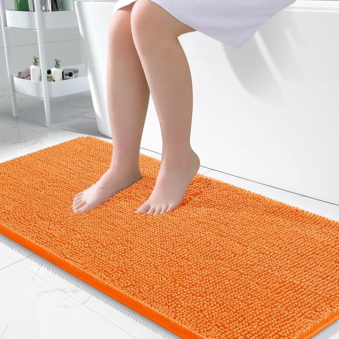 OLANLY Large Bathroom Rugs 45x27, Extra Soft Absorbent Chenille Bath Rugs