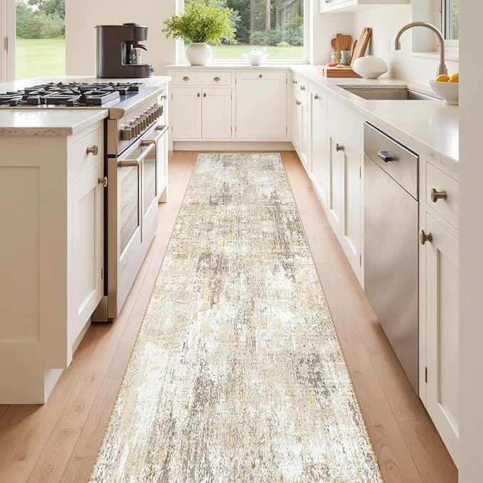 RELEANY Washable Area Rugs 2'x8' Non-Slip Modern Abstract Soft