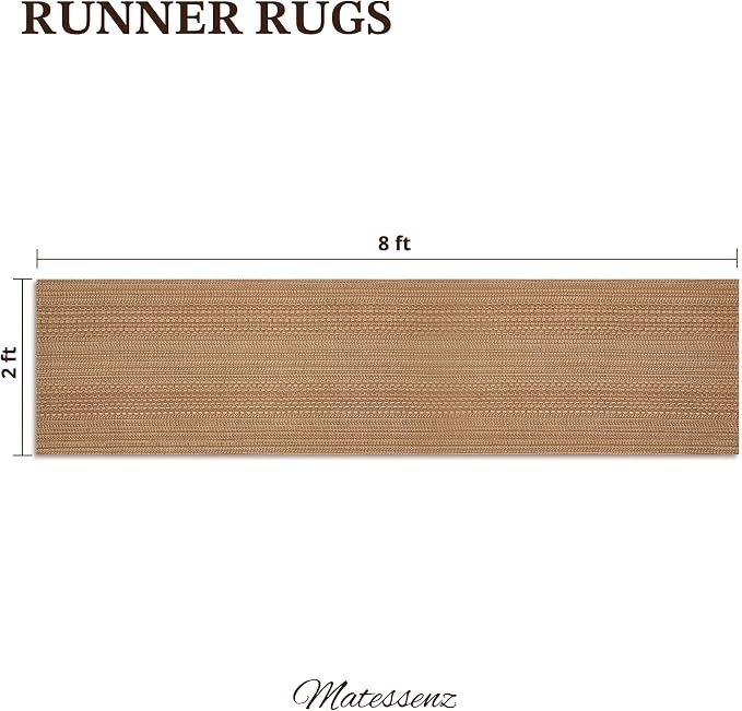 MatEssen 2x8 Extra Long Runner Rug, Modern Woven Distressed Floor Carpet