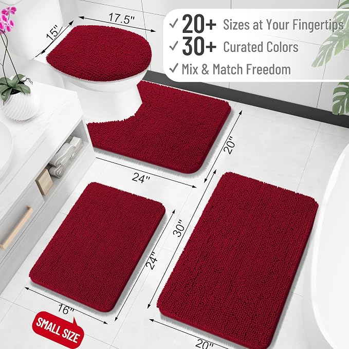 OLANLY Large Bathroom Rugs 70x46, Extra Soft Absorbent Chenille Bath Rugs