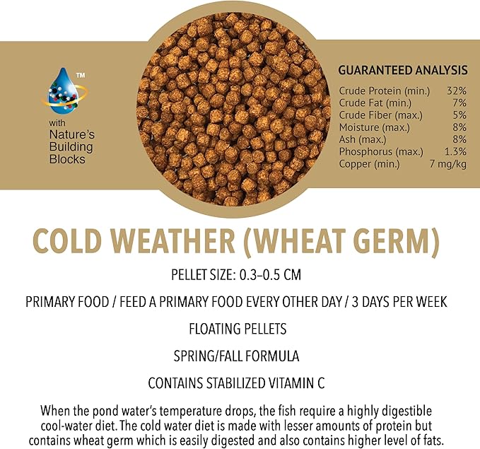 MICROBE-LIFT MLLWGLG Cold Weather Floating Fish Food Pellets with Wheat Germ for Ponds, Water Gardens, and Fountains, for Live Goldfish and Koi, 5.25 Pounds