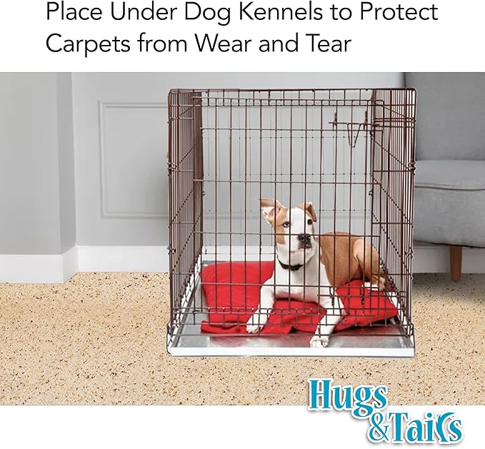 Under Pet Cage Mat for Bird Cages, Reptile Aquariums, Dog Kennels, Water-Resistant Pad for Hard Floors and Surfaces, 46 Inches x 60 Inches, Clear