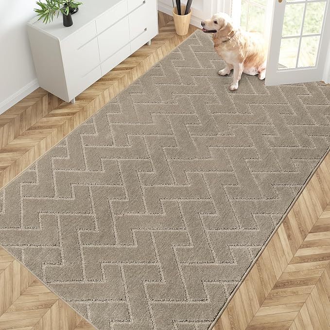 PURRUGS Easy Care Area Rug 4.5ft x 7ft, Non-Slip Machine Washable Entry Rug
