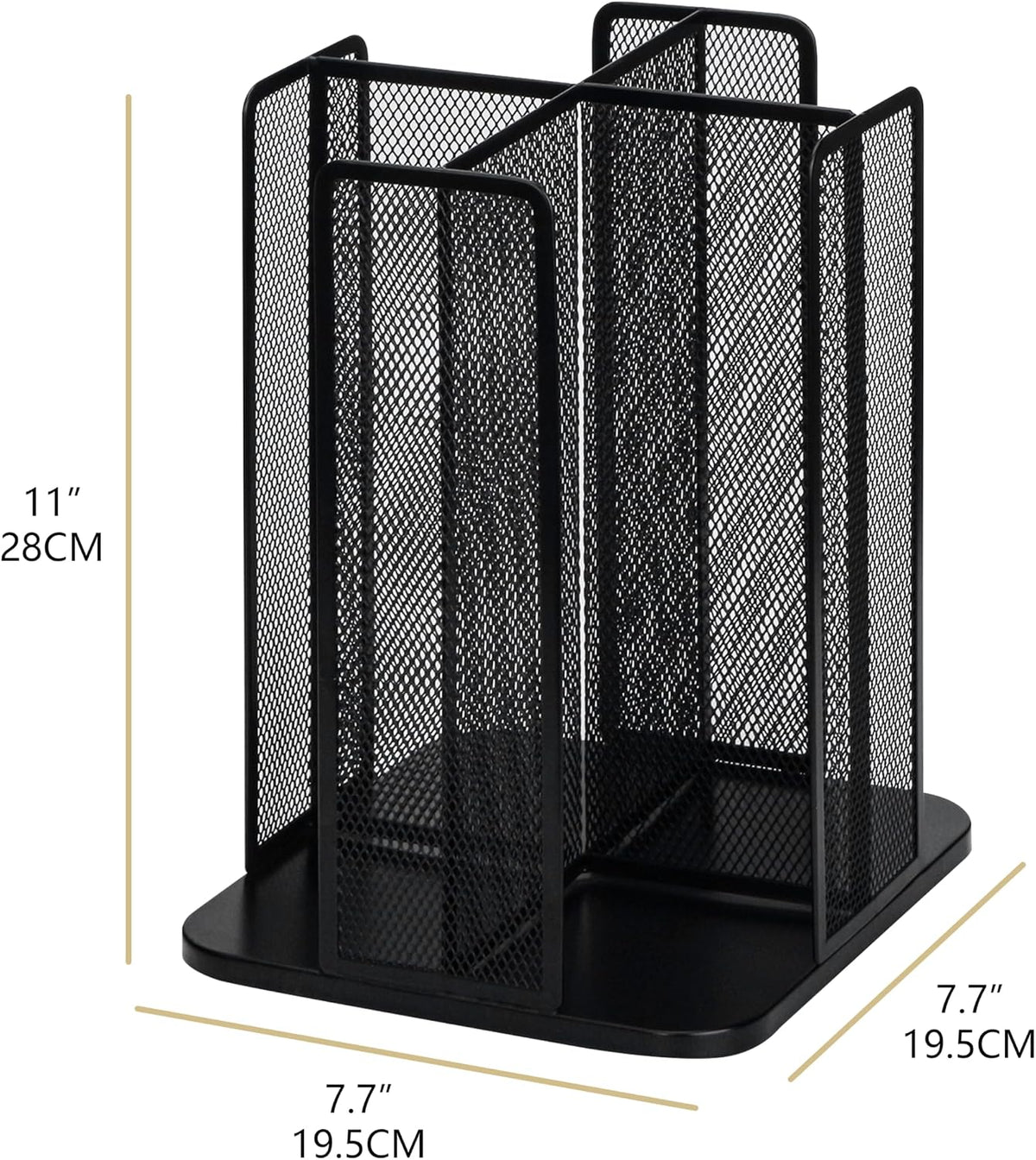 Annova Paper/Plastic Cup and Lid Holder Plastic Storage Organizer, 360°Rotating Coffee Mup Dispenser with 4 Compartments, Multifunctional Storage Rack for Home, Office, Bar, Coffee Shop (Black)