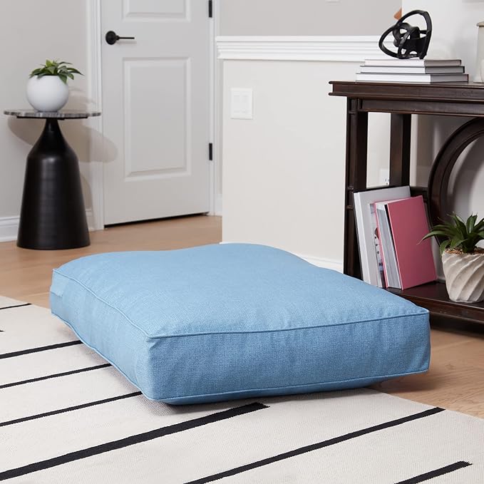 Charlie Rectangle Indoor/Outdoor Pillow Style Dog Bed, Denim, Medium (30" x 42")