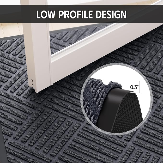 Front Door Mat Outside Entrance, Absorbent Dirt Resist Dog Door Mat, Heavy Duty