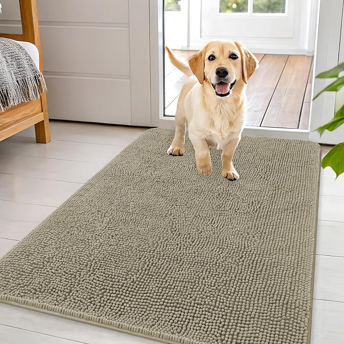 OLANLY Dog Door Mat for Muddy Paws 44x32, Absorbs Moisture and Dirt, Absorbent