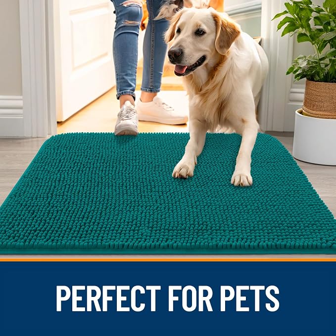 OLANLY Dog Door Mat for Muddy Paws 30x17, Absorbs Moisture and Dirt, Absorbent