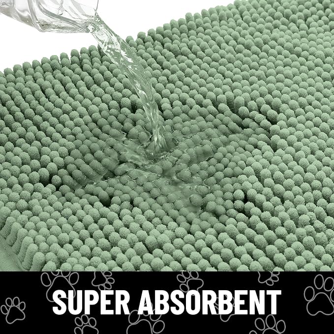 Smiry Dog Door Mat for Muddy Paws, Absorbent Dirt Trapper Non Slip Quick Dry