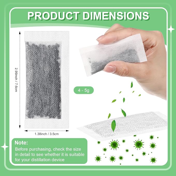 24 Packs Replacement Activated Charcoal Distiller Filters Coconut Shell
