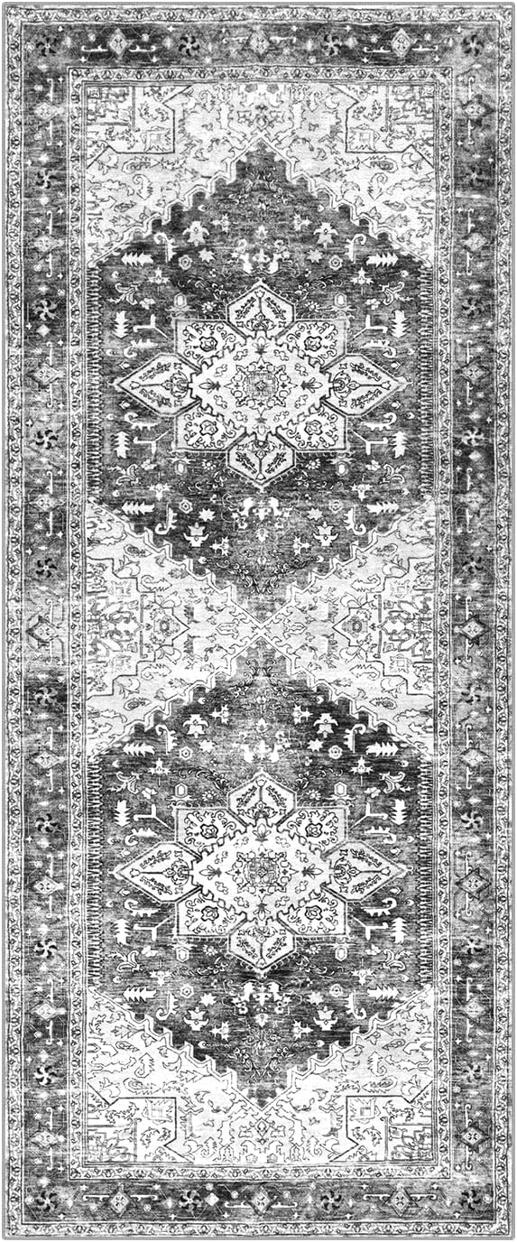 Yamaziot Washable Runner Rug, 2x5 Non-Slip Boho Vintage Hallway Rug Runner