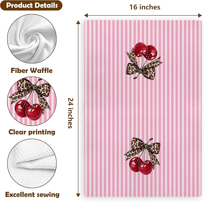 Coquette Pink Leopard Print Hand Towels