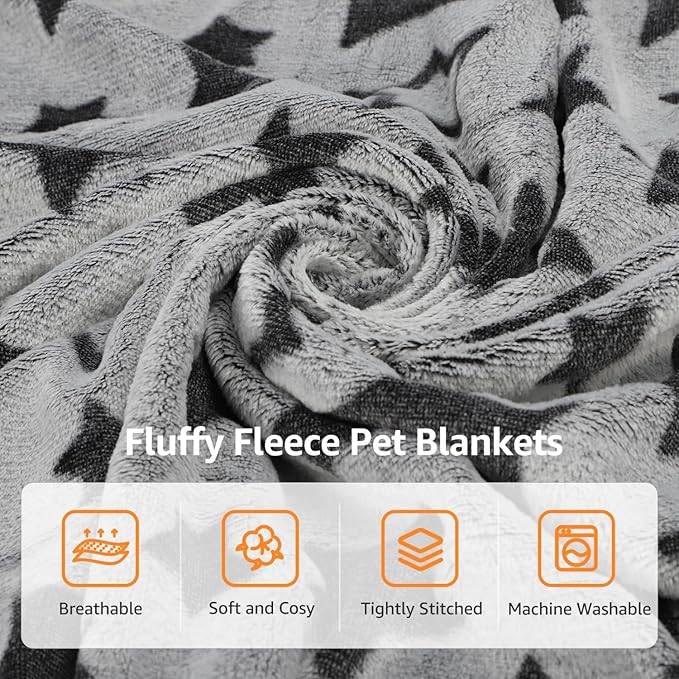 Nobleza Waterproof Dog Cat Blanket Set - 3PCS Warm Soft Pet Bedding for Sofa, Indoor Sleep, Furniture Protector, Outdoor Car - Puppy Winter Reversible Sherpa Fleece for Large Medium Small Pets