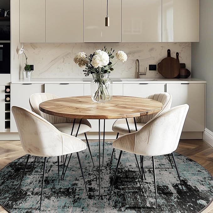 RELEANY Washable Area Rugs 6ft Non-Slip Modern Abstract Soft