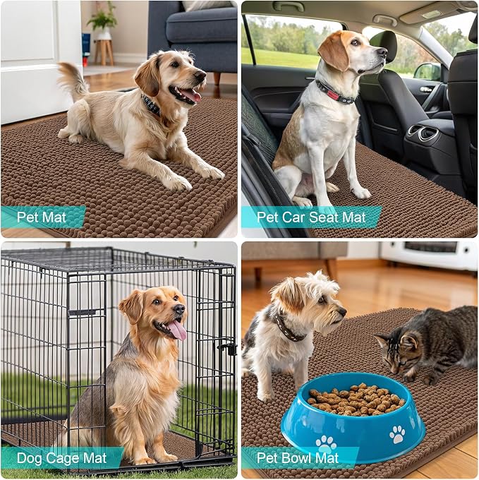 OLANLY Dog Door Mat for Muddy Paws 44x24, Absorbs Moisture and Dirt, Absorbent