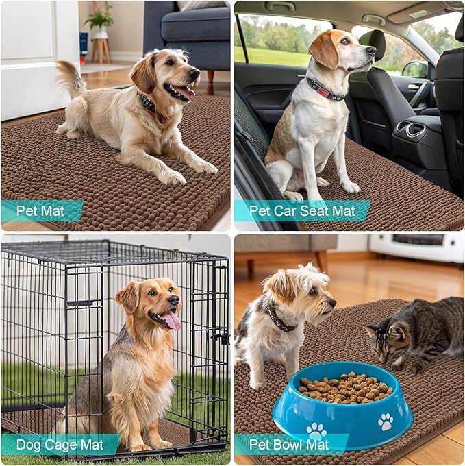 OLANLY Dog Door Mat for Muddy Paws 30x20, Absorbs Moisture and Dirt, Absorbent