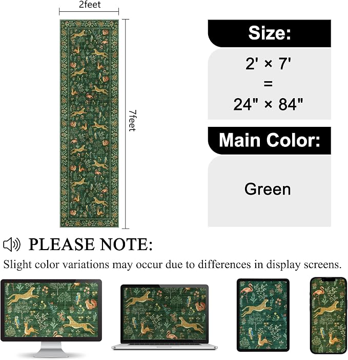 DUKINO Runner Rug, 2x7 Washable Kitchen Rugs