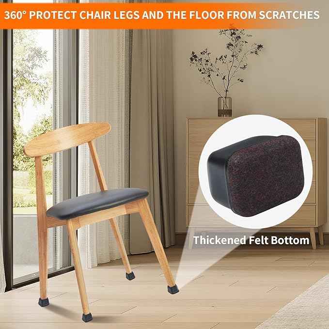 Ezprotekt 24 Pcs Rectangle Felt Chair Leg Floor Protectors