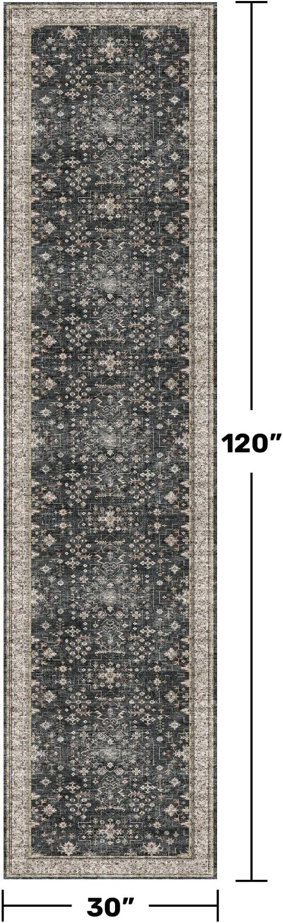 Black Washable 10ft Long Runners