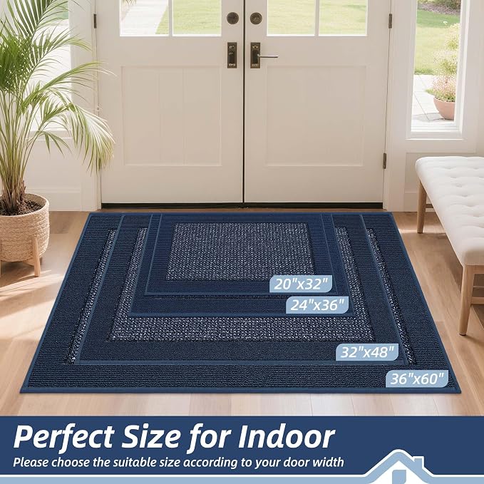 BEQHAUSE Indoor Door Mat 32" x 48", Dirt Trapper Door Mats Non-Slip Entryway