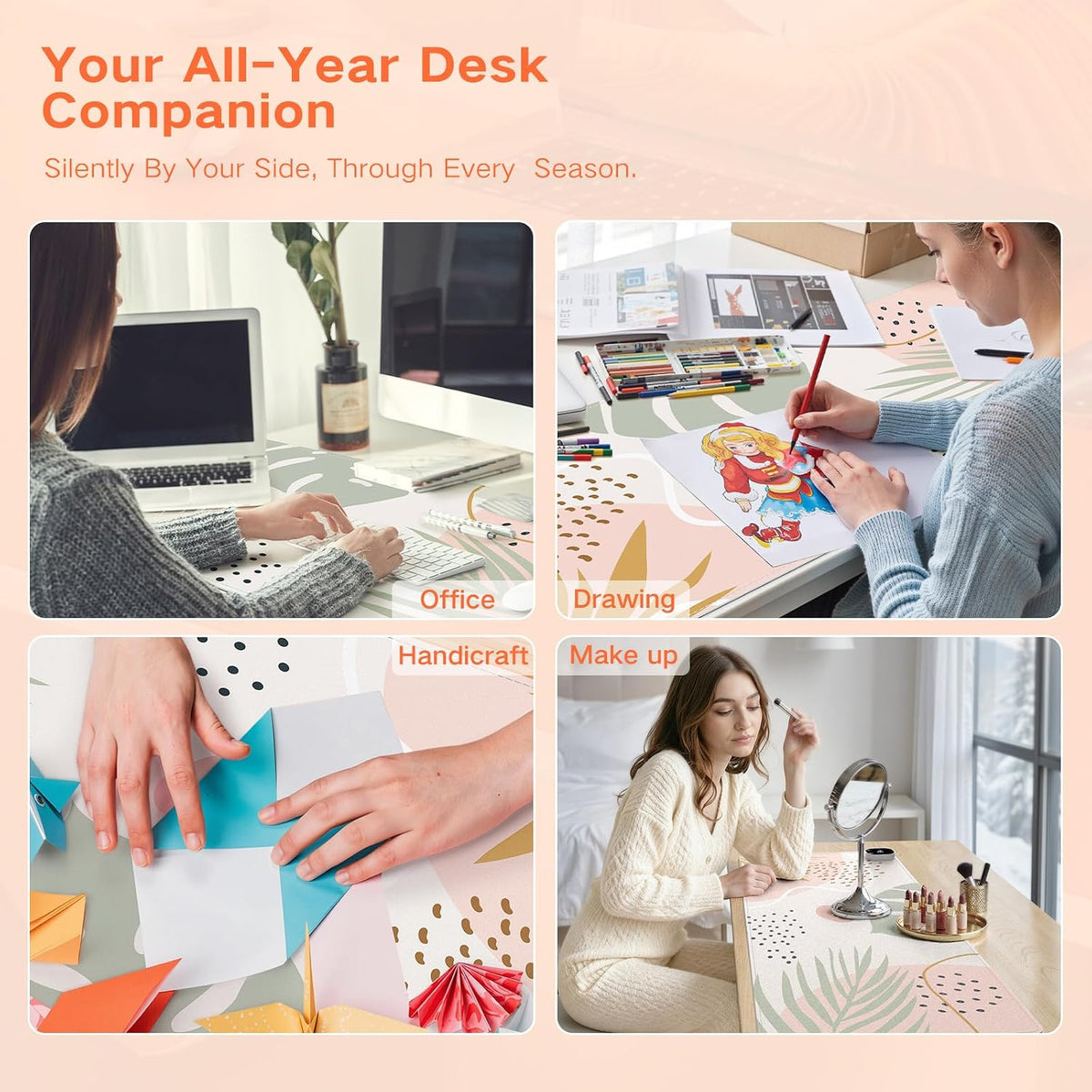 iCasso Computer Mat for Workspace, Morandi 35.4"x15.7" Desktop Mat