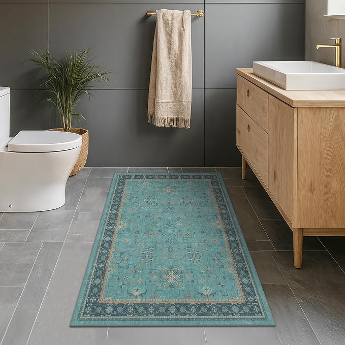 3x4 Teal Rugs for Entryway Indoor