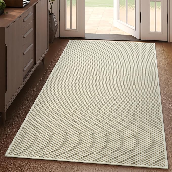 YDKGL 3x5 ft Area Rug Entryway Runner Rug Non Slip Washable, Boho Woven Kitchen