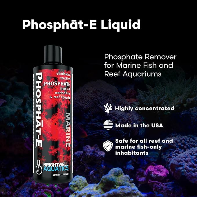 Brightwell Aquatics Phosphat-E Liquid Phosphate Remover for Marine Fish and Reef Aquariums - Aquarium Water Treatments, 16.9 fl oz