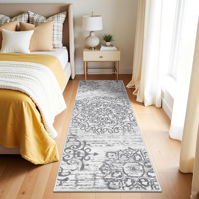 HEBE Hallway Runner Rug 2'x6' Washable Vintage Kitchen Rugs Non Slip Laundry