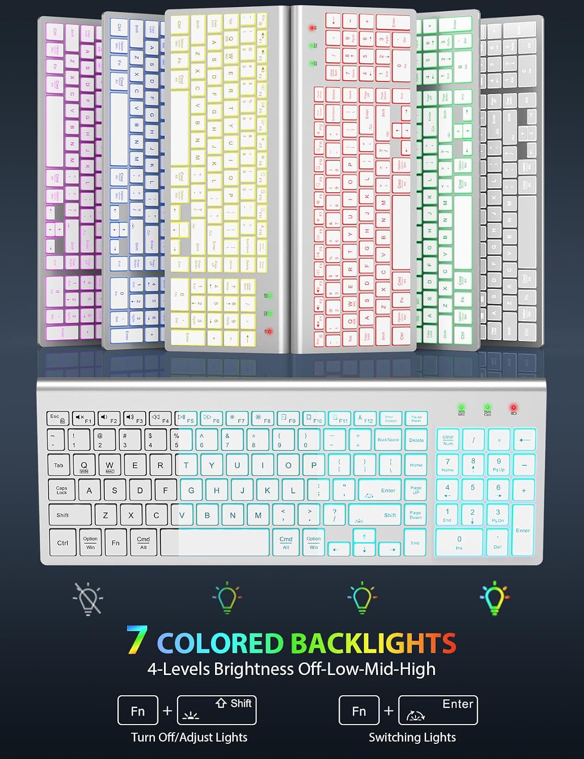 SABLUTE Wireless Keyboard and Mouse Combo, Compact Backlit Scissor Keys