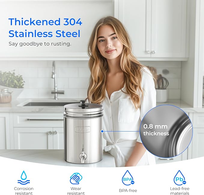 Waterdrop Gravity-fed Water Filter System, Increase PH,