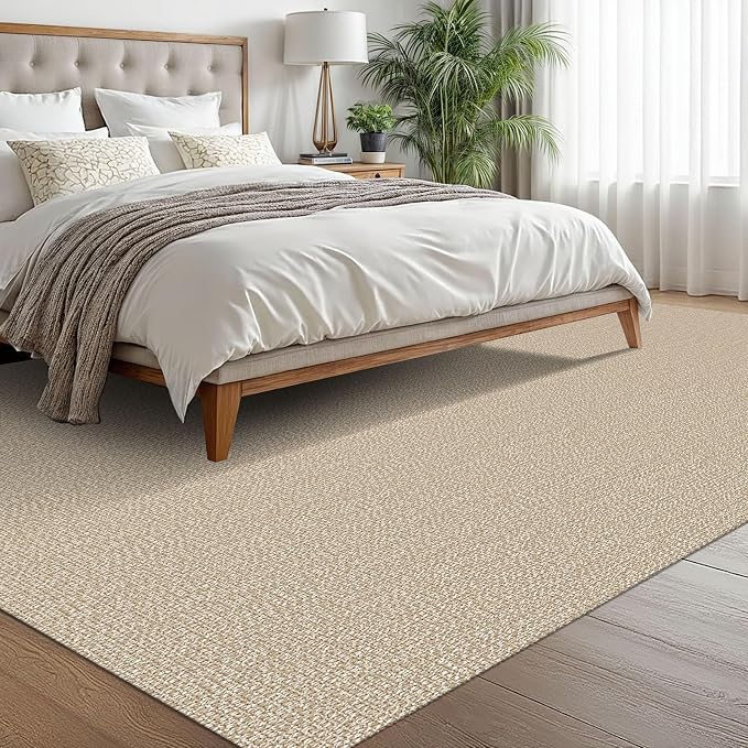 EARTHALL Washable Area Rugs 6x9 Ft Non Slip Living Room Rugs Cotton Rubber