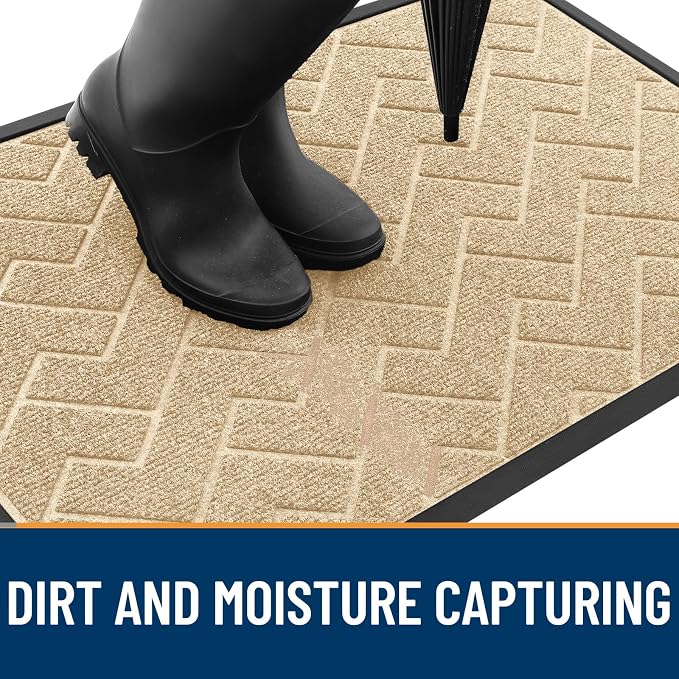 OLANLY Front Door Mat Indoor Outdoor Entrance, Waterproof All-Season,