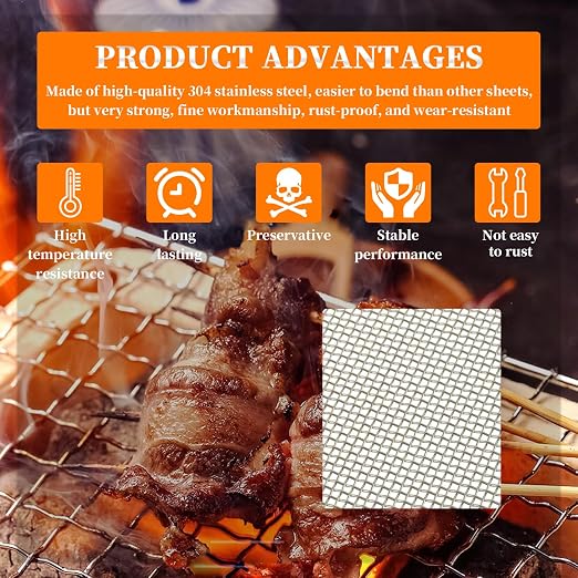 6 Pcs 12x8 Inch 304 Stainless Steel Wire Mesh Metal mesh Screen