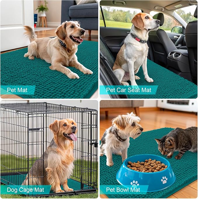 OLANLY Dog Door Mat for Muddy Paws 48x30, Absorbs Moisture and Dirt, Absorbent