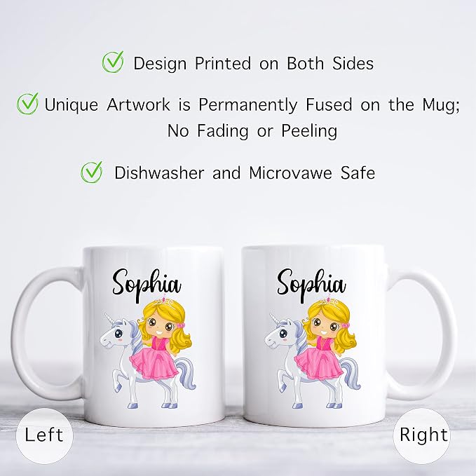 Personalized Mug for Kids, Girls | Customized Hot Chocolate, Coffee & Tea Cup |