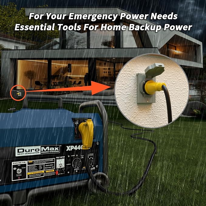 50 Amp Generator Cord, 25FT 50 Amp RV Extension Cord with Twist Lock, Generator Cable 50A 4 Prong Yellow, NEMA 14-50P/SS2-50R Heavy Duty STW Wire for RV Camper & House